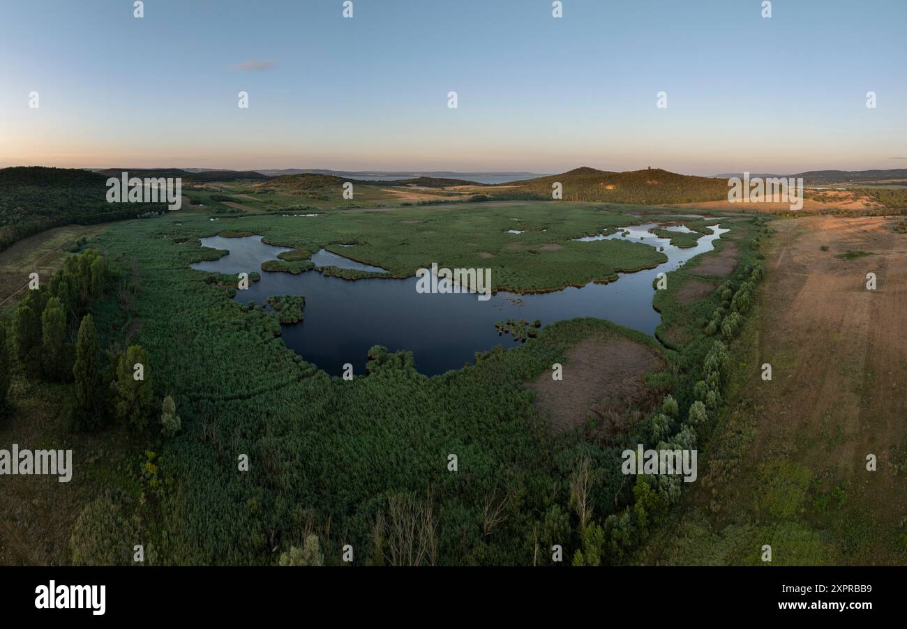 Paysage de Tihany au lac intérieur, Hongrie Banque D'Images