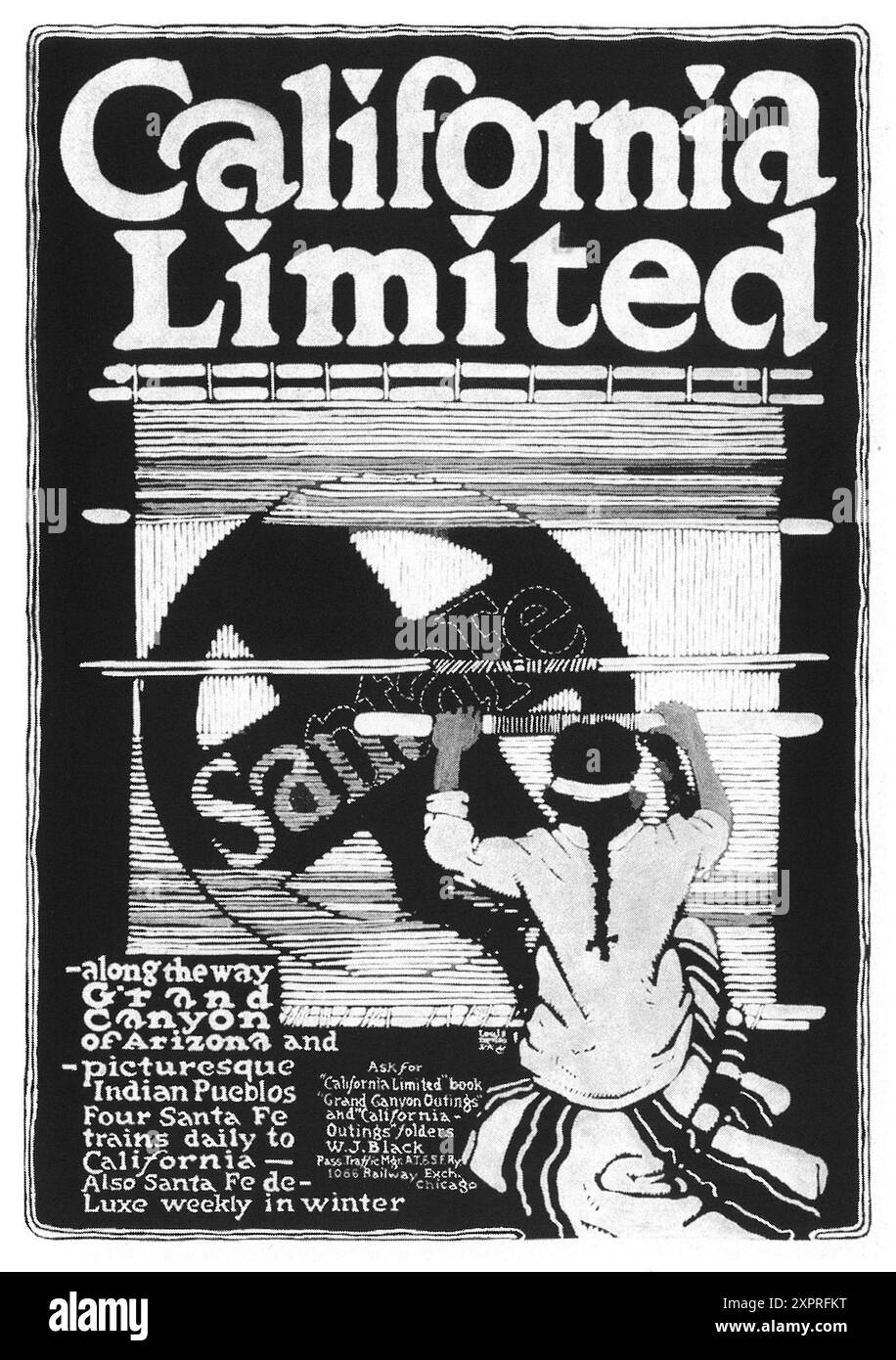 1916 Santa Fe Railroad - California Limited Banque D'Images
