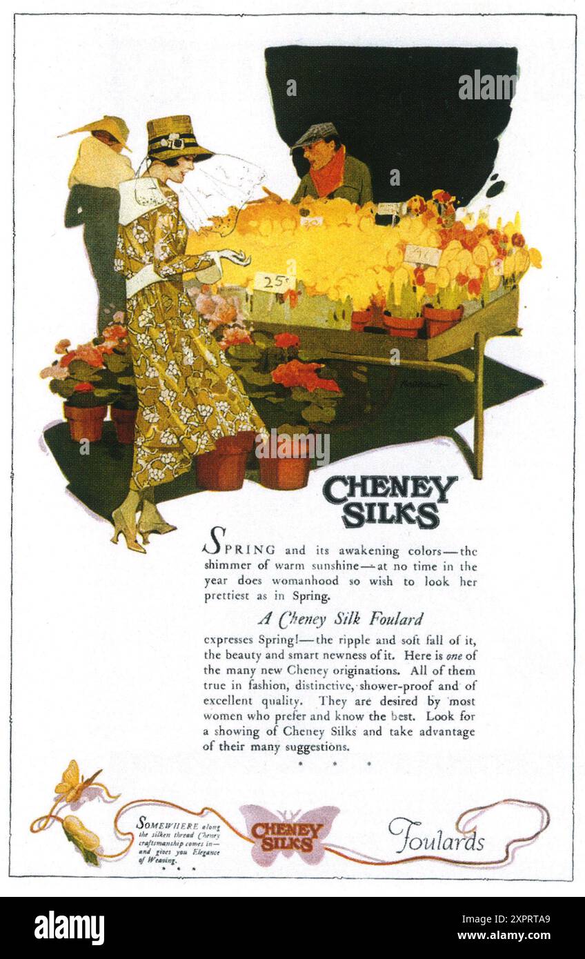 1918 Cheney Silks ad Banque D'Images