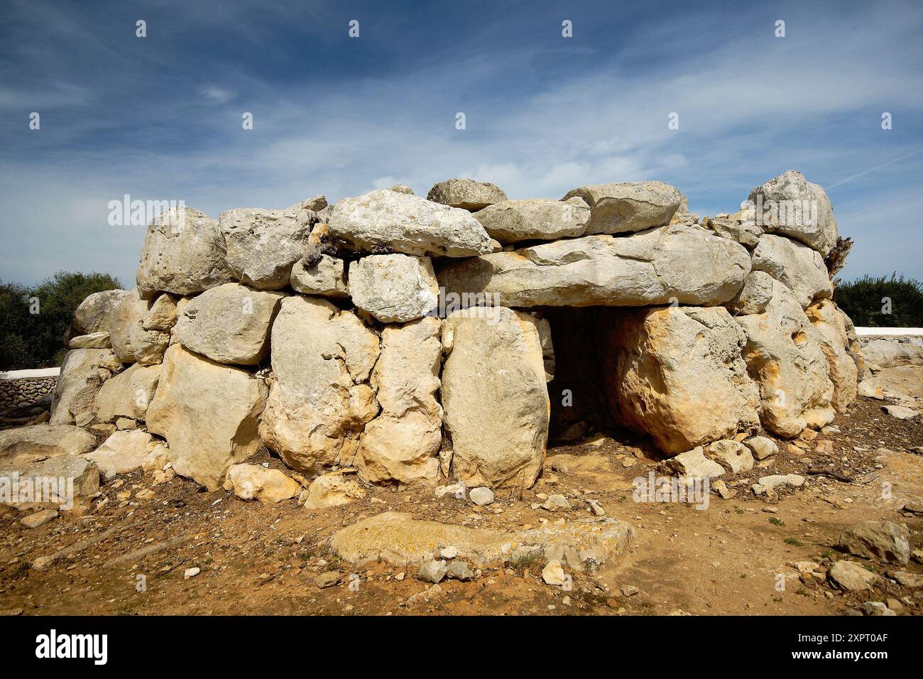 West'naveta', structure pré-talayotique dans le site archéologique de Biniac - l'Argentine. Minorque, Îles Baléares, Espagne Banque D'Images