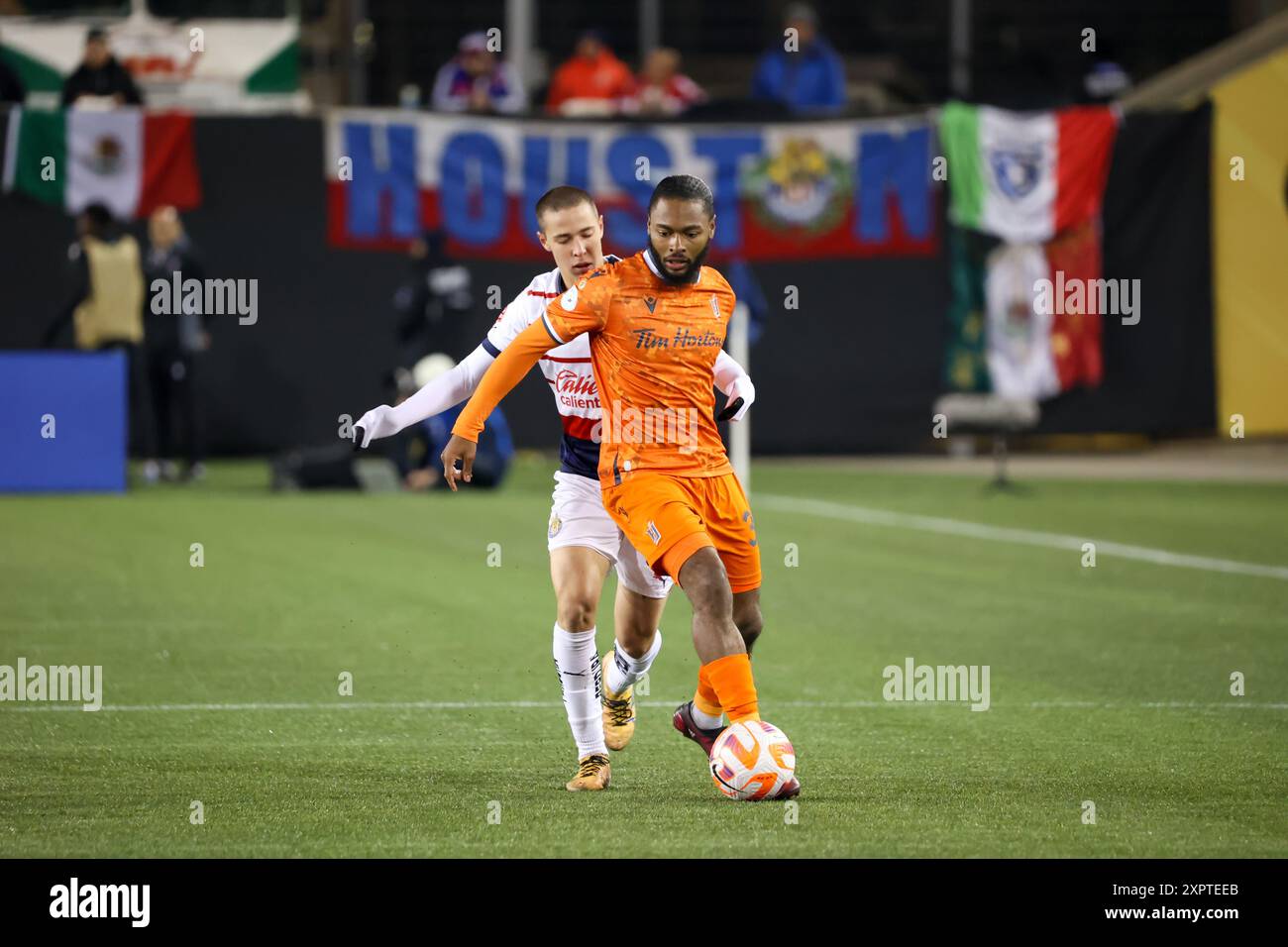 Hamilton (Ontario), le 7 février 2024. CONCACAF Champions Cup 1st Forge FC du Canada accueillera le match contre Chivas Guadalajara du Mexique Banque D'Images