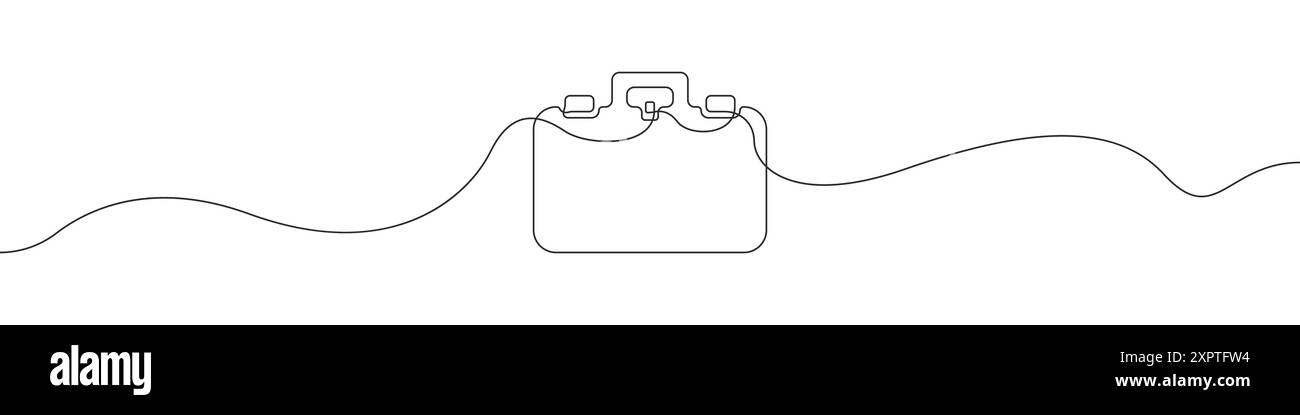 Vecteur de dessin continu de ligne d'icône de porte-documents. Fond de vecteur d'icône de porte-documents d'une ligne. Icône porte-documents. Contour continu d'une icône Briefcase. Illustration de Vecteur