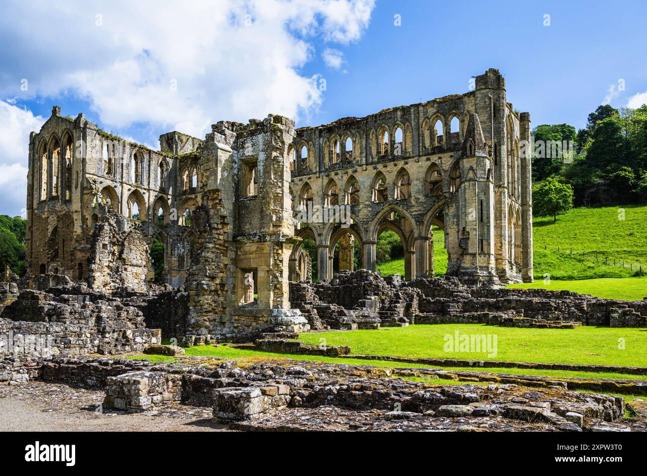Abbaye de Rievaulx, North York Moors National Park, North Yorkshire, Angleterre Banque D'Images