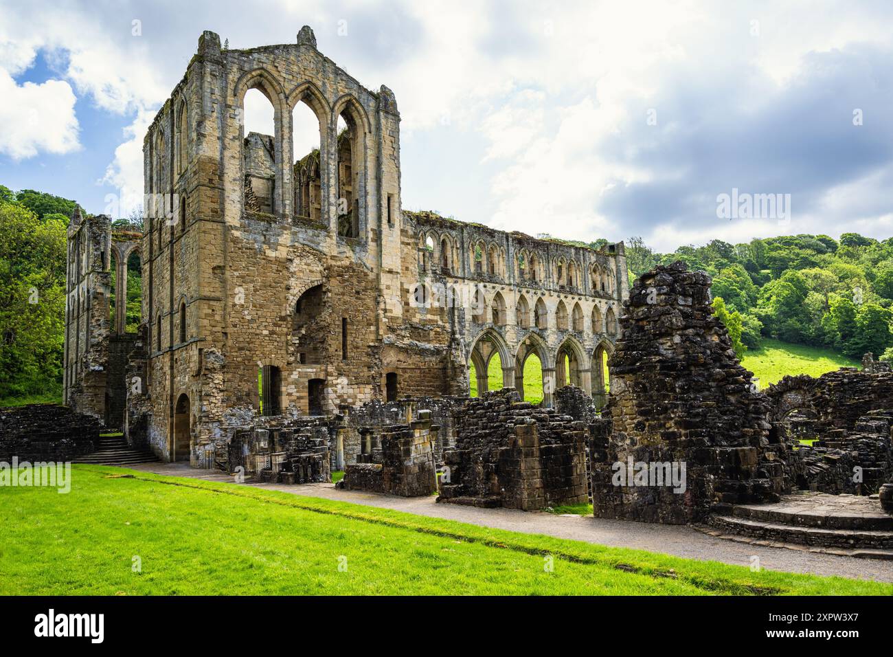 Abbaye de Rievaulx, North York Moors National Park, North Yorkshire, Angleterre Banque D'Images