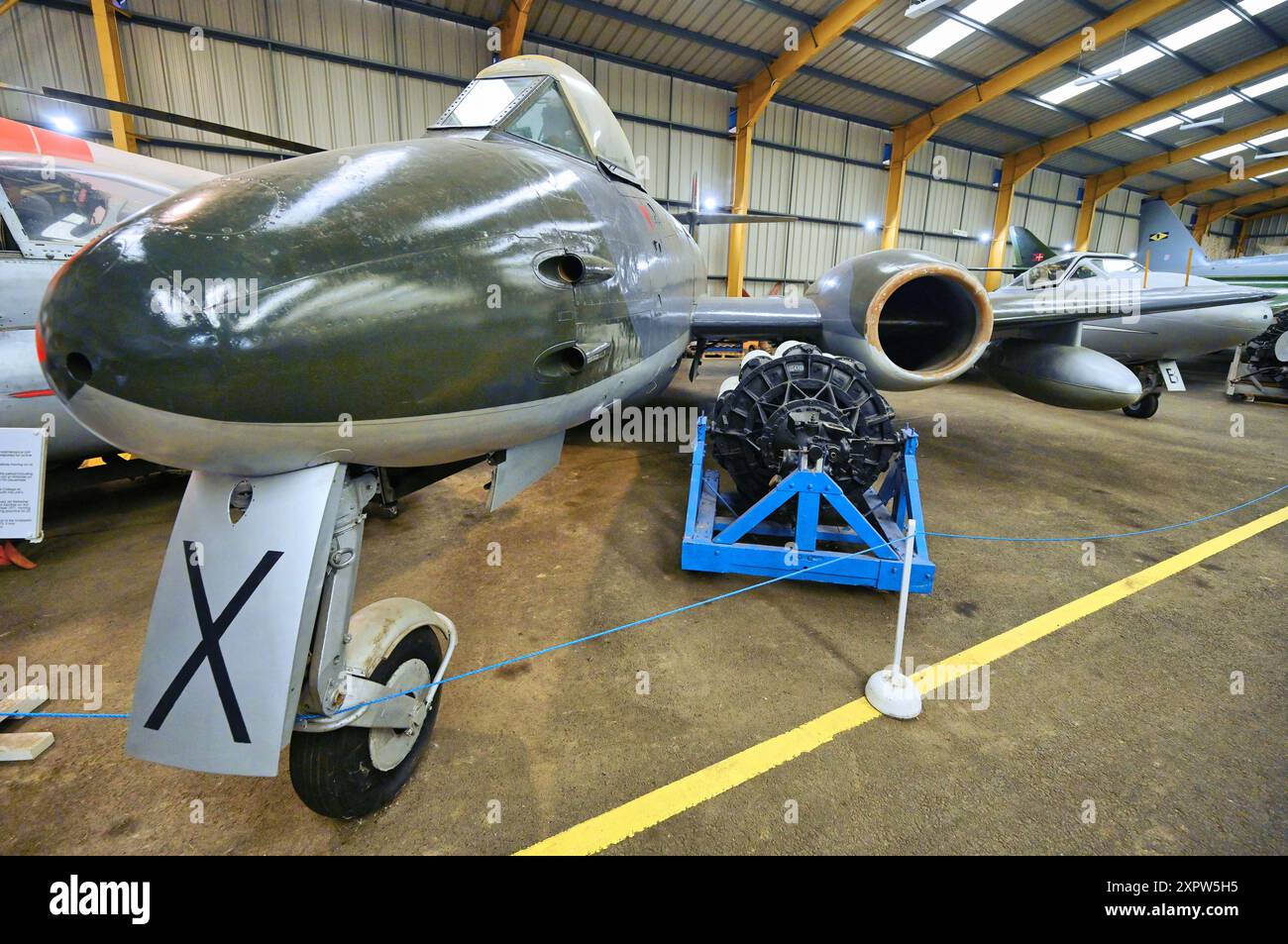 NESLAM Aero Museum Sunderland affichage statique Gloster Meteor F8 avion de chasse monoplace propulsé par le moteur Derwent 8 évalué à 16 0kN C'était b Banque D'Images