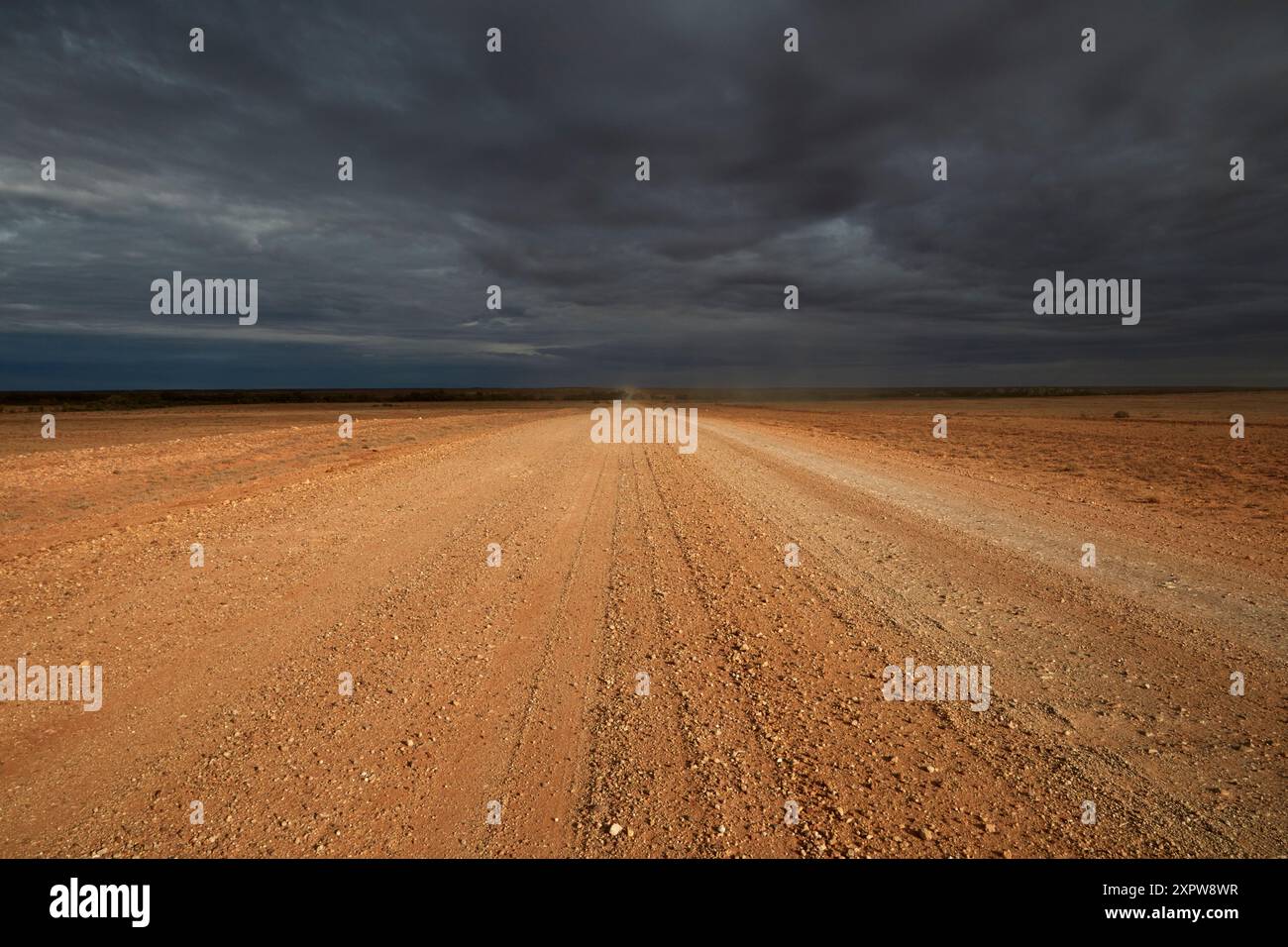 Approche de la tempête, Strzelecki Track, Outback Australie méridionale, Australie Banque D'Images