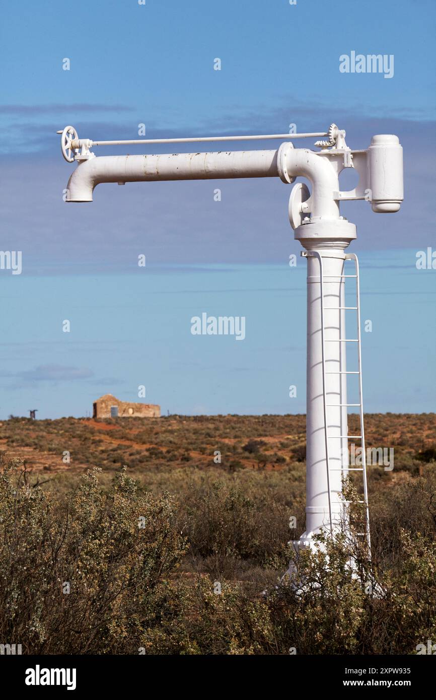 Ancienne rampe d'eau, gare ferroviaire de Farina, ville fantôme de Farina, outback Australie méridionale, Australie Banque D'Images