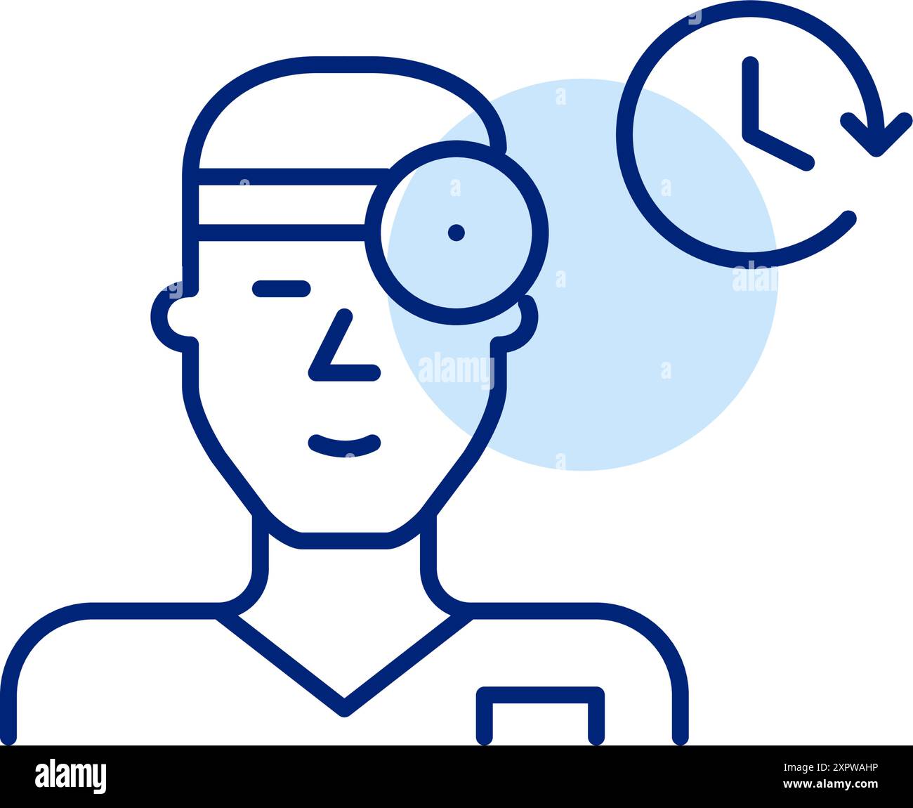 Médecin de l'oreille, du nez et de la gorge et horloge. Heures de travail de la clinique de santé. Programme de service médical. Pixel Perfect, icône de vecteur de contour modifiable Illustration de Vecteur