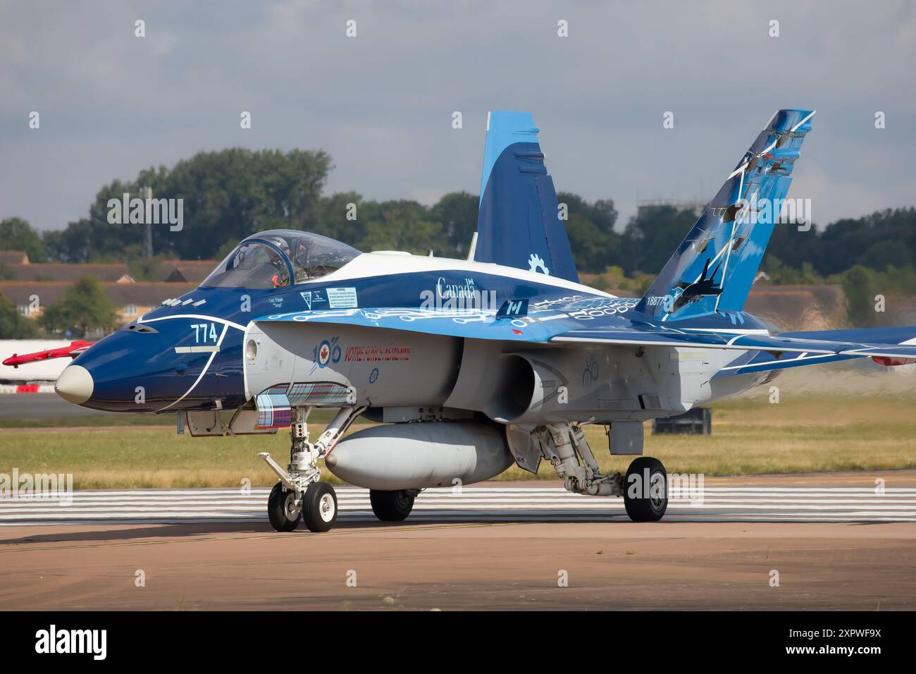 Centenaire de l'Aviation royale canadienne F-18 Hornet au Royal International Air Tattoo 2024. Banque D'Images