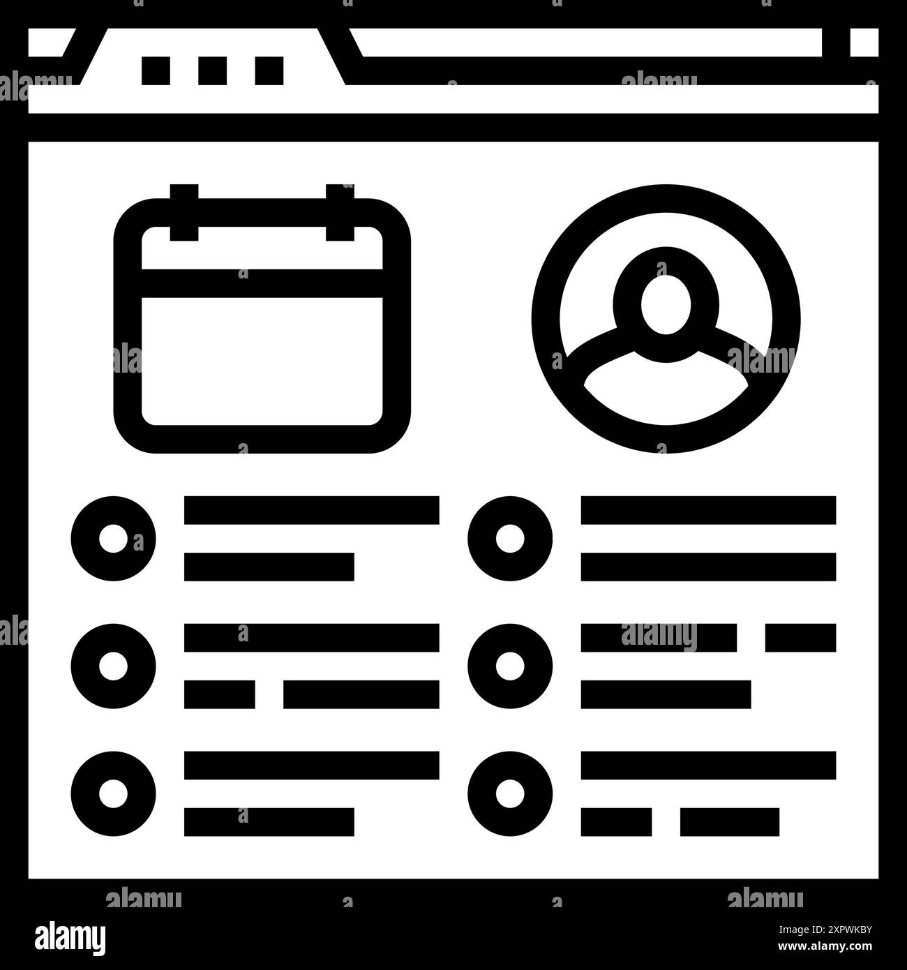 illustration vectorielle d'icône de ligne de conférence virtuelle de calendrier d'événement Illustration de Vecteur