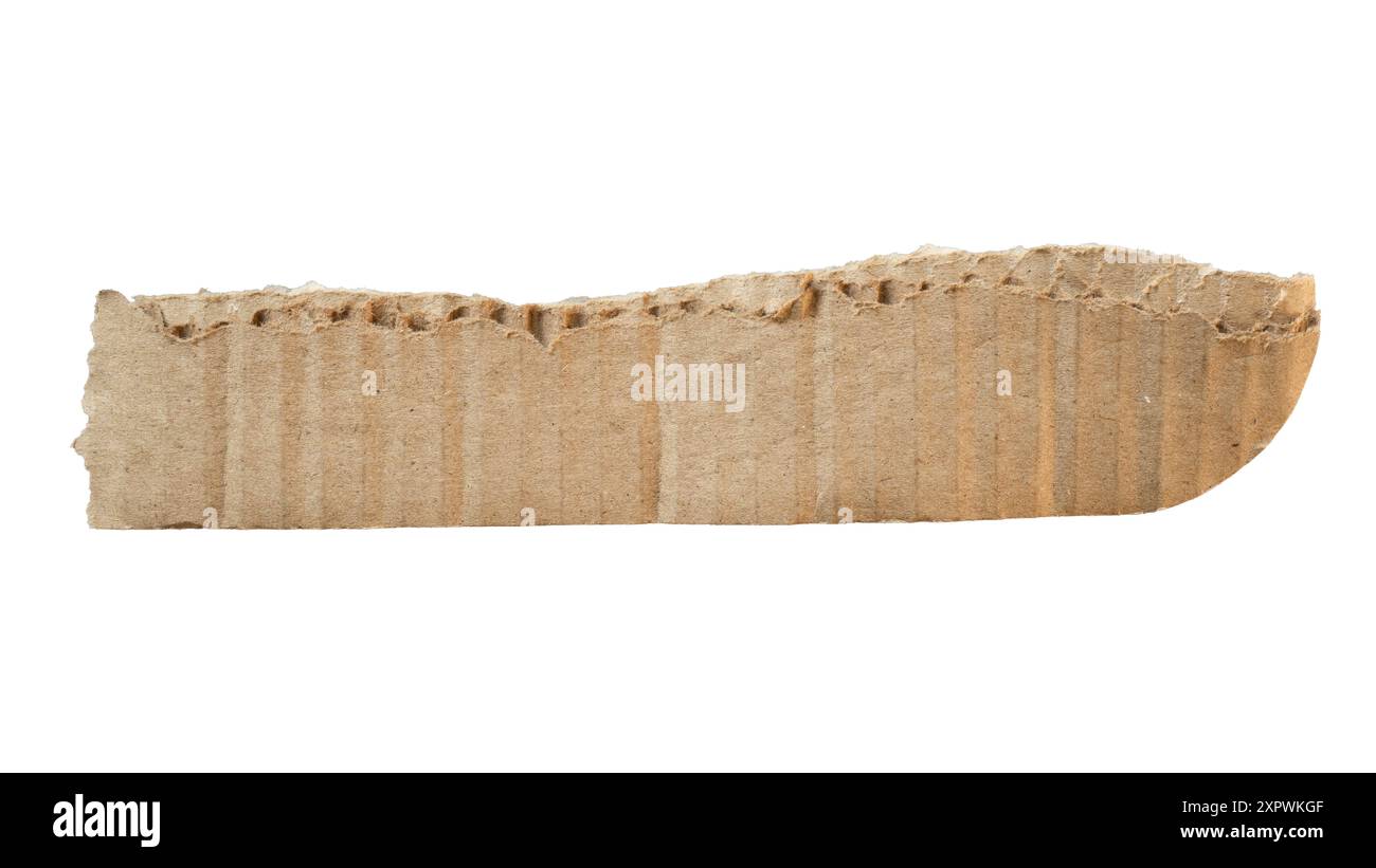 Papier cartonné déchiré à utiliser comme bannière de zone de texte sur fond blanc avec chemin de découpage Banque D'Images