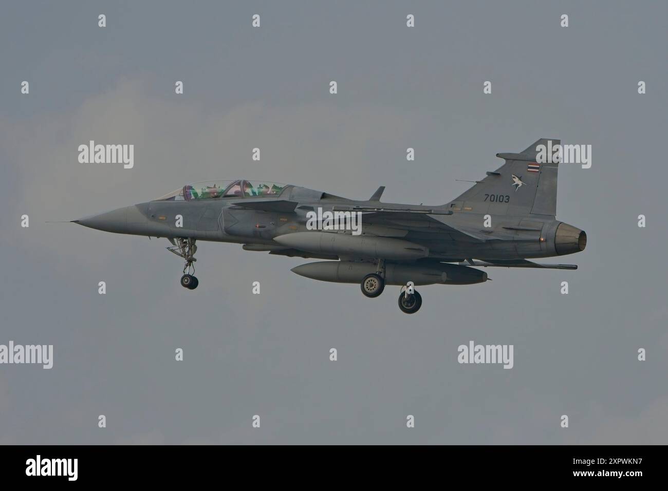 DARWIN, AUSTRALIE - 18 JUILLET 2024 : la Royal Thai Air Force JAS 39 Gripen participe à l'exercice Pitch Black en Australie. Banque D'Images
