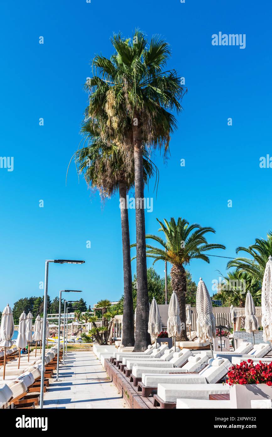 Île de Corfou plage de Dassia, Grèce. Banque D'Images