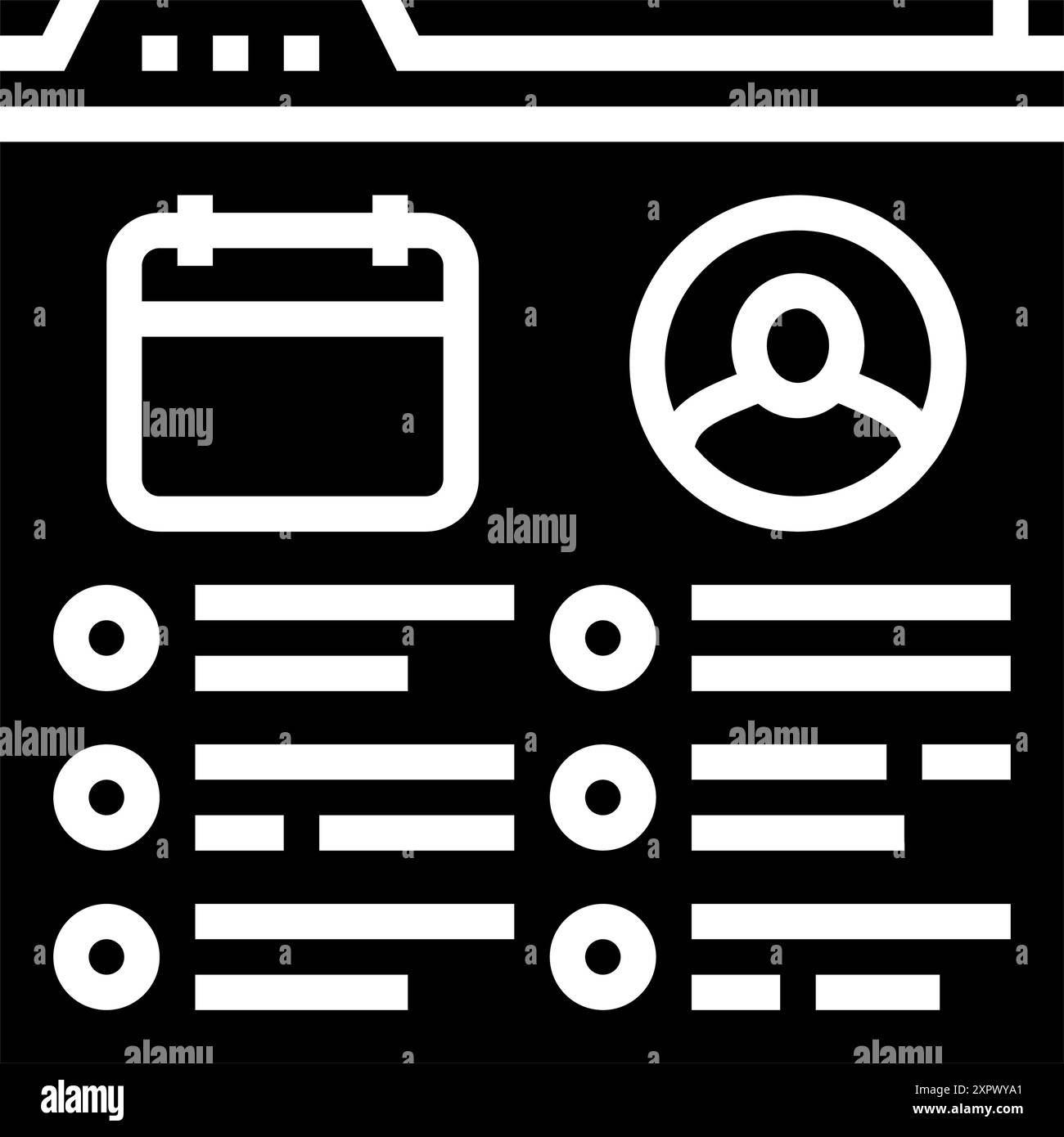 illustration vectorielle d'icône de glyphe de conférence virtuelle de calendrier d'événement Illustration de Vecteur