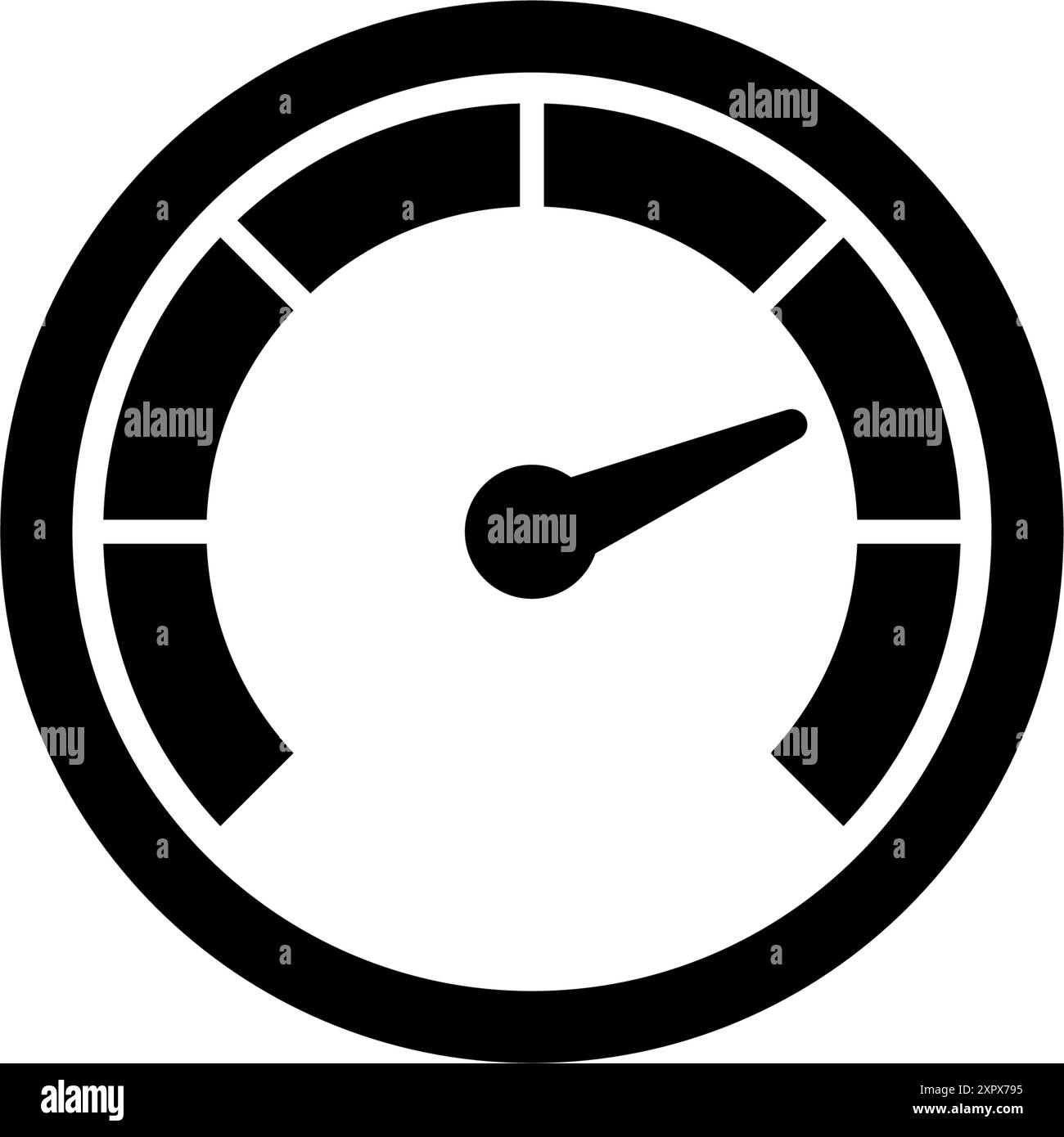 Icône vectorielle noire et blanche d'un manomètre. Illustration de Vecteur