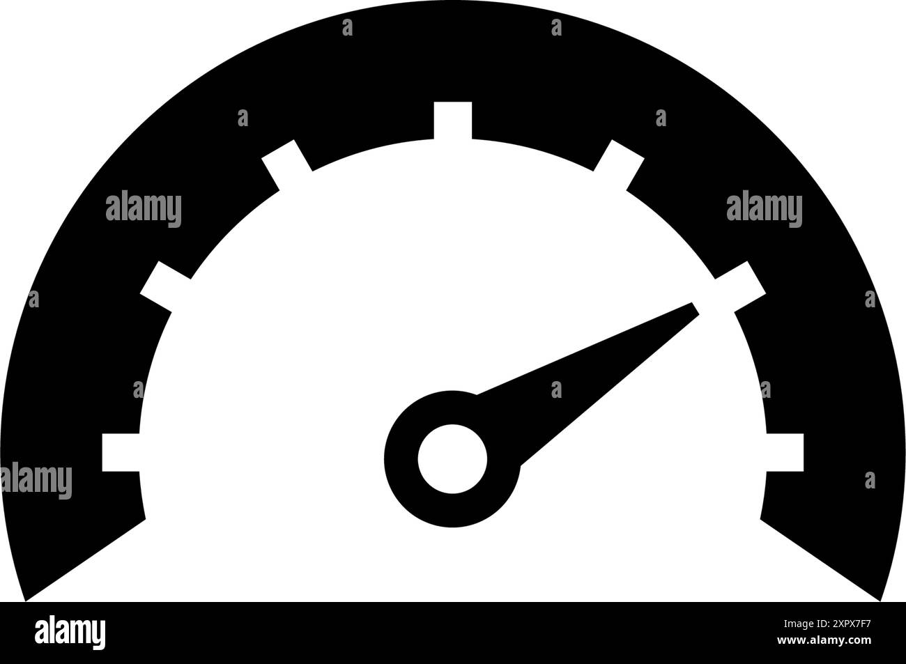 Design minimaliste noir et blanc de l'icône du tachymètre. Illustration de Vecteur