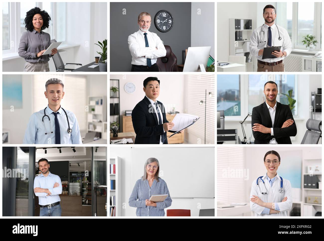 Collage de différentes professions, photos de diverses personnes Banque D'Images