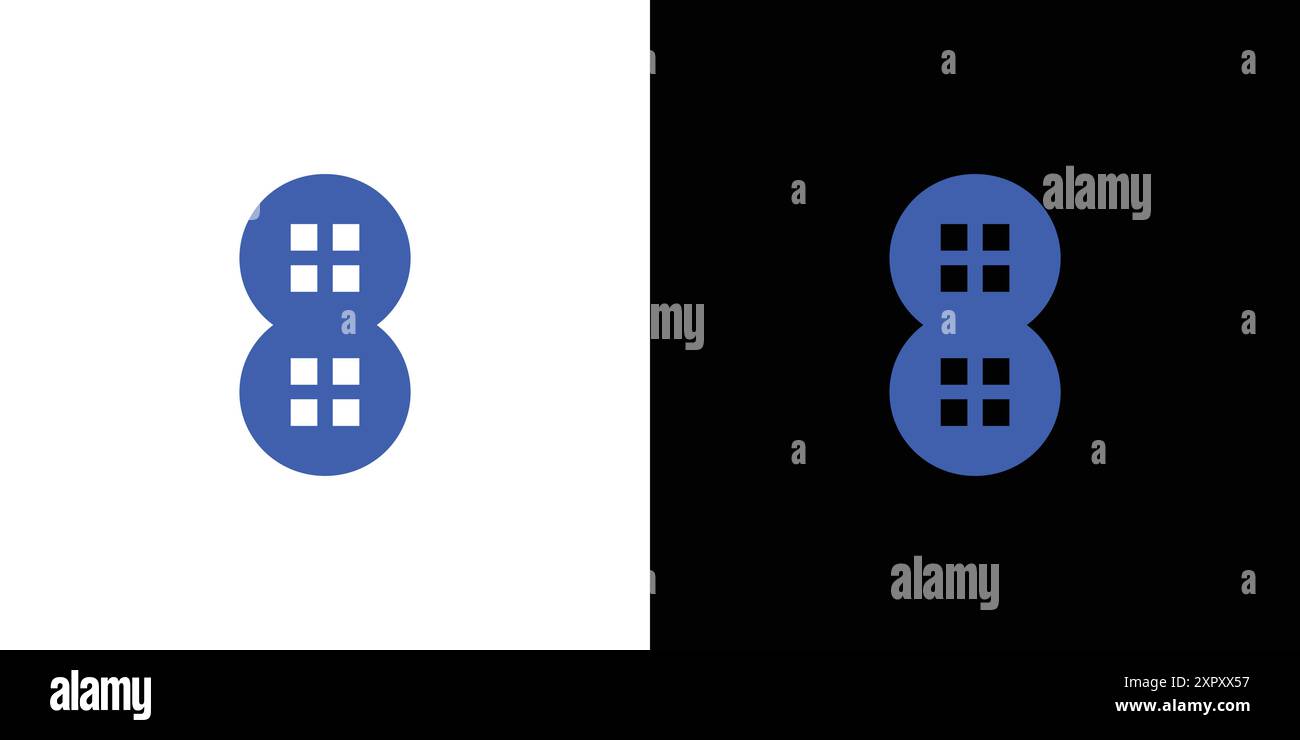 Le design du logo 8 fenêtres est unique et simple Illustration de Vecteur