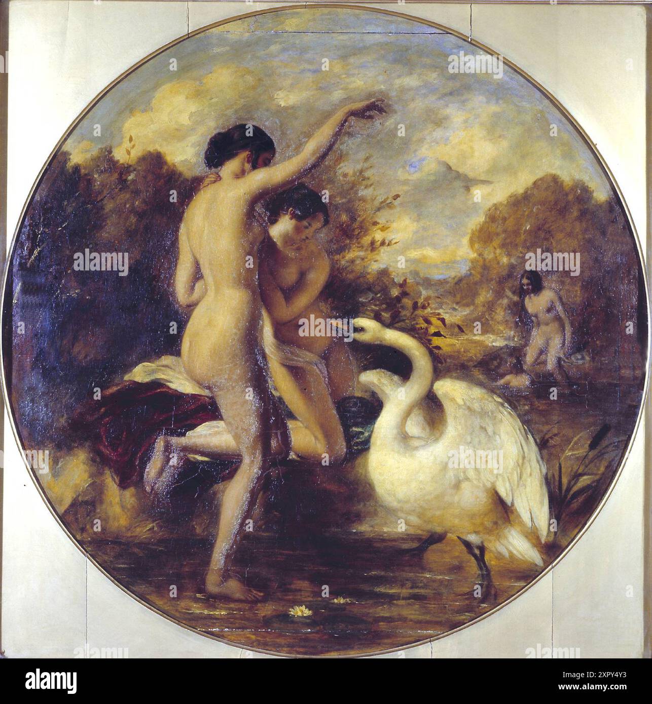 Femmes baigneurs surpris par un cygne. Verso : Terpsichore (?) Avec Putti exposé 1841 William Etty 1787-1849 présenté par Robert Vernon 1847 http://www.tate.org.uk/art/work/N00366 Banque D'Images