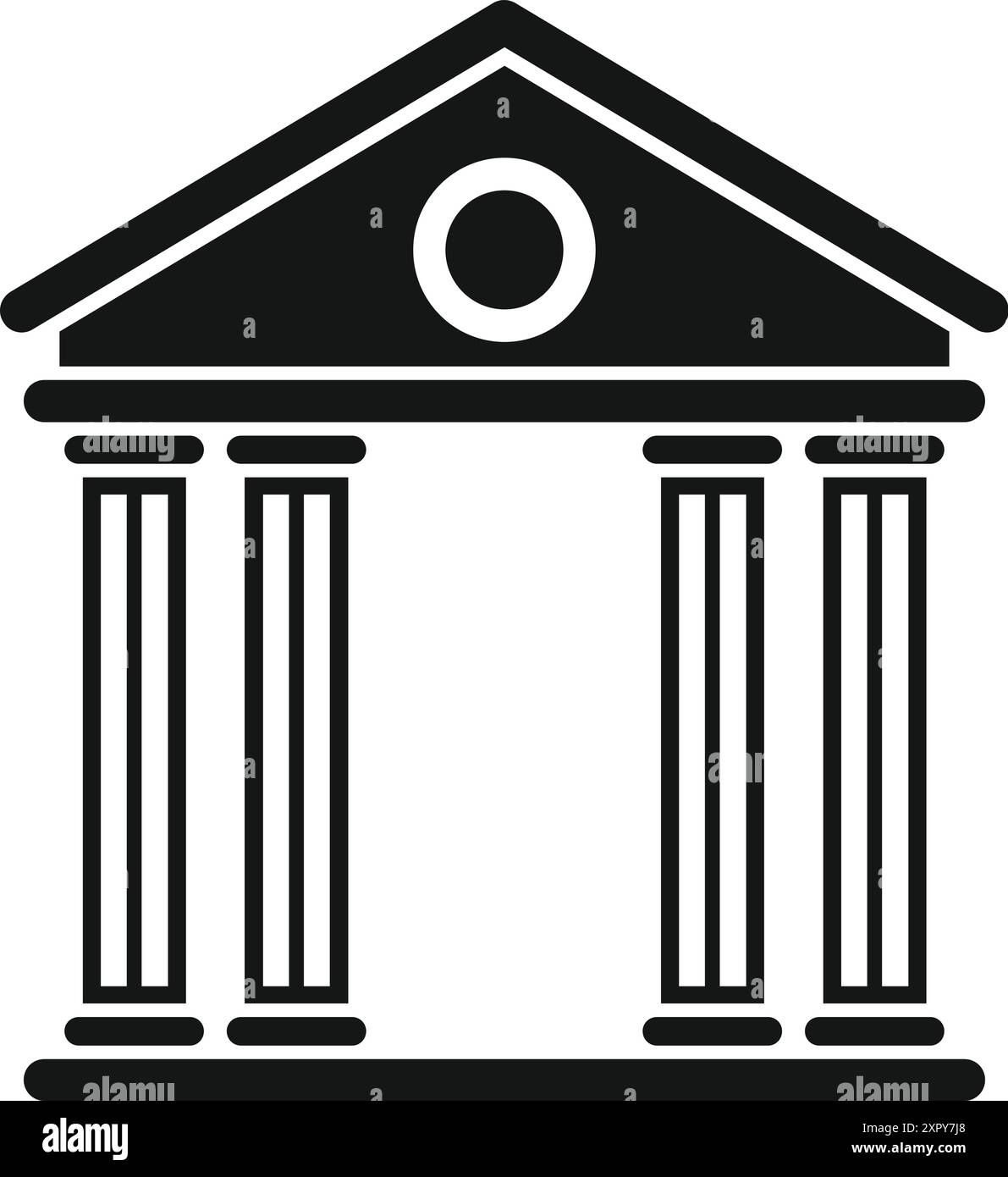 Icône simple d'une façade de bâtiment grecque avec des colonnes d'ordre dorique Illustration de Vecteur