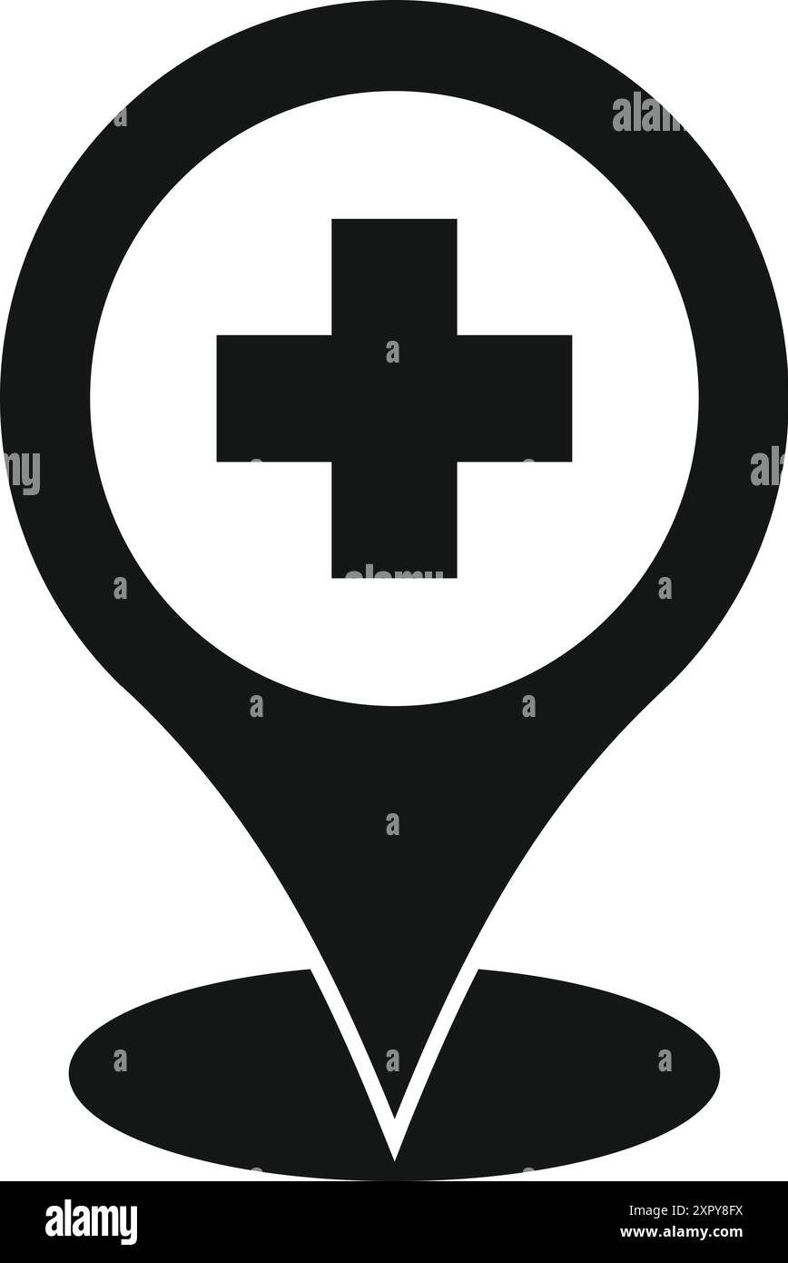 Broche noire simple montrant le symbole d'une croix médicale Illustration de Vecteur Broche noire simple montrant le symbole d'une croix médicale Illustration de Vecteur
