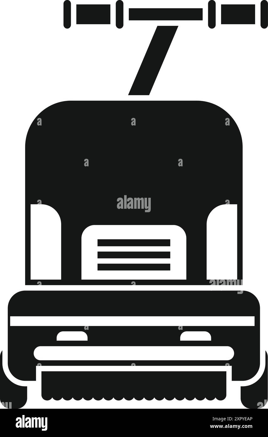 Silhouette noire d'un robot de tonte coupant l'herbe Illustration de Vecteur