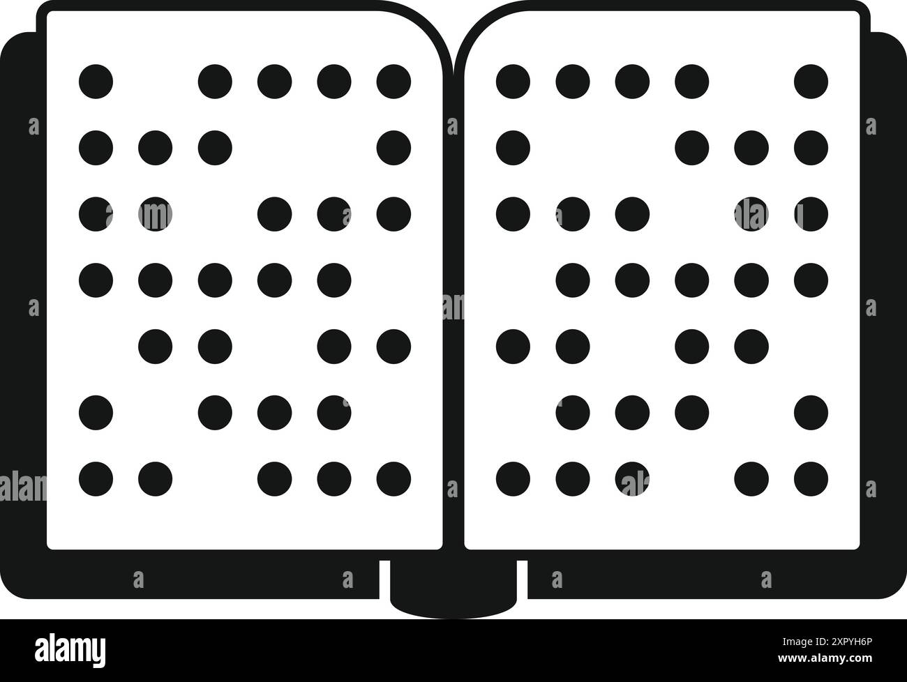 Livre ouvert affichant la langue braille, offrant une opportunité d'apprentissage inclusive pour les personnes malvoyantes Illustration de Vecteur
