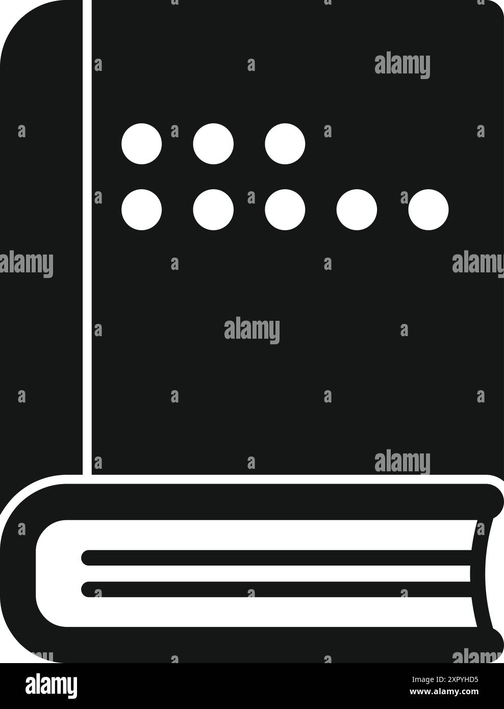 Couverture de livre noir en braille représentant l'alphabétisation et l'apprentissage pour les malvoyants Illustration de Vecteur