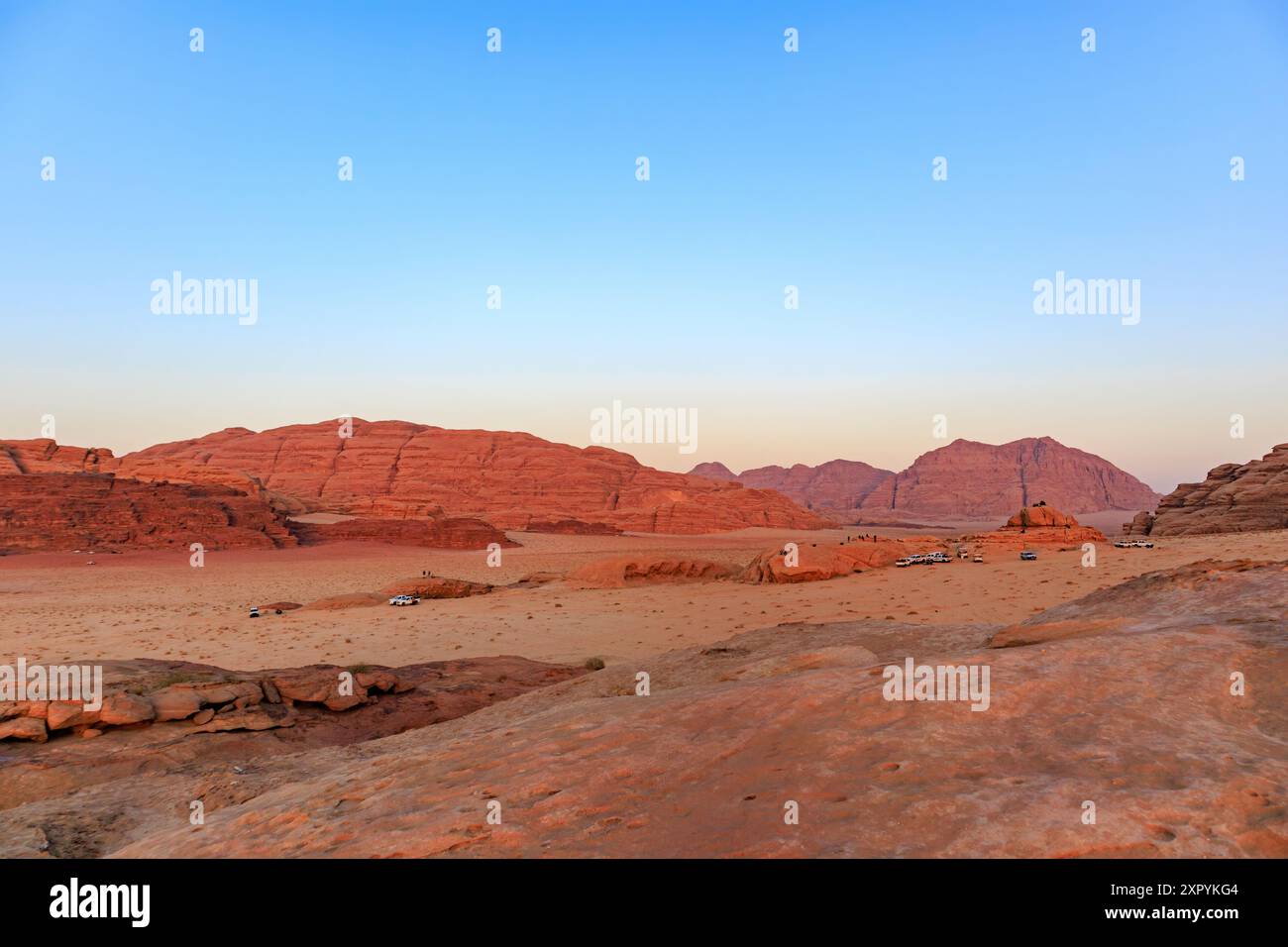 Paysage du désert du Wadi Rum en Jordanie Banque D'Images