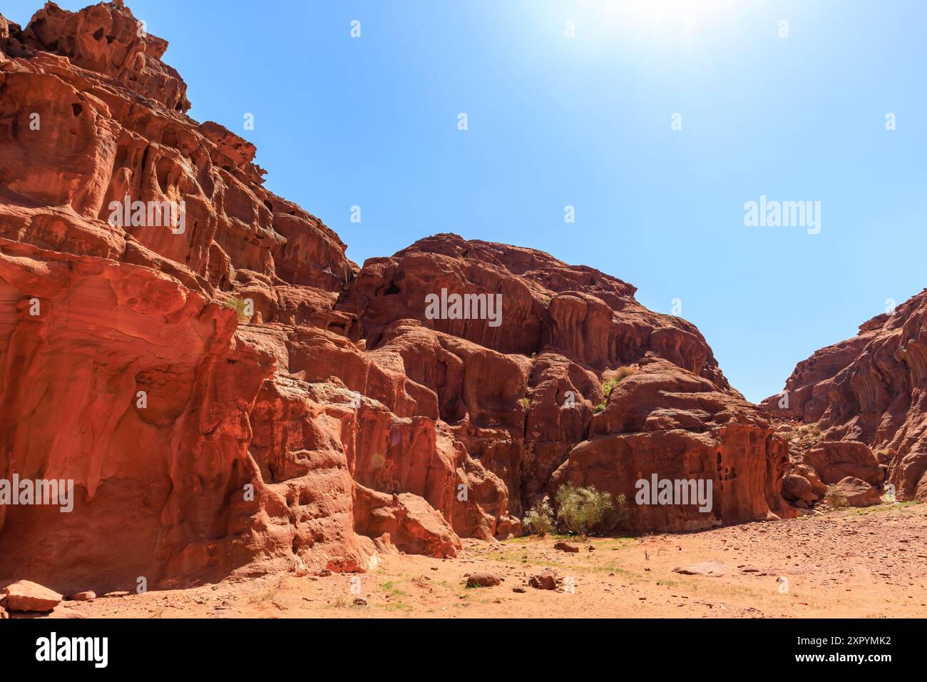 Paysage du désert du Wadi Rum en Jordanie Banque D'Images