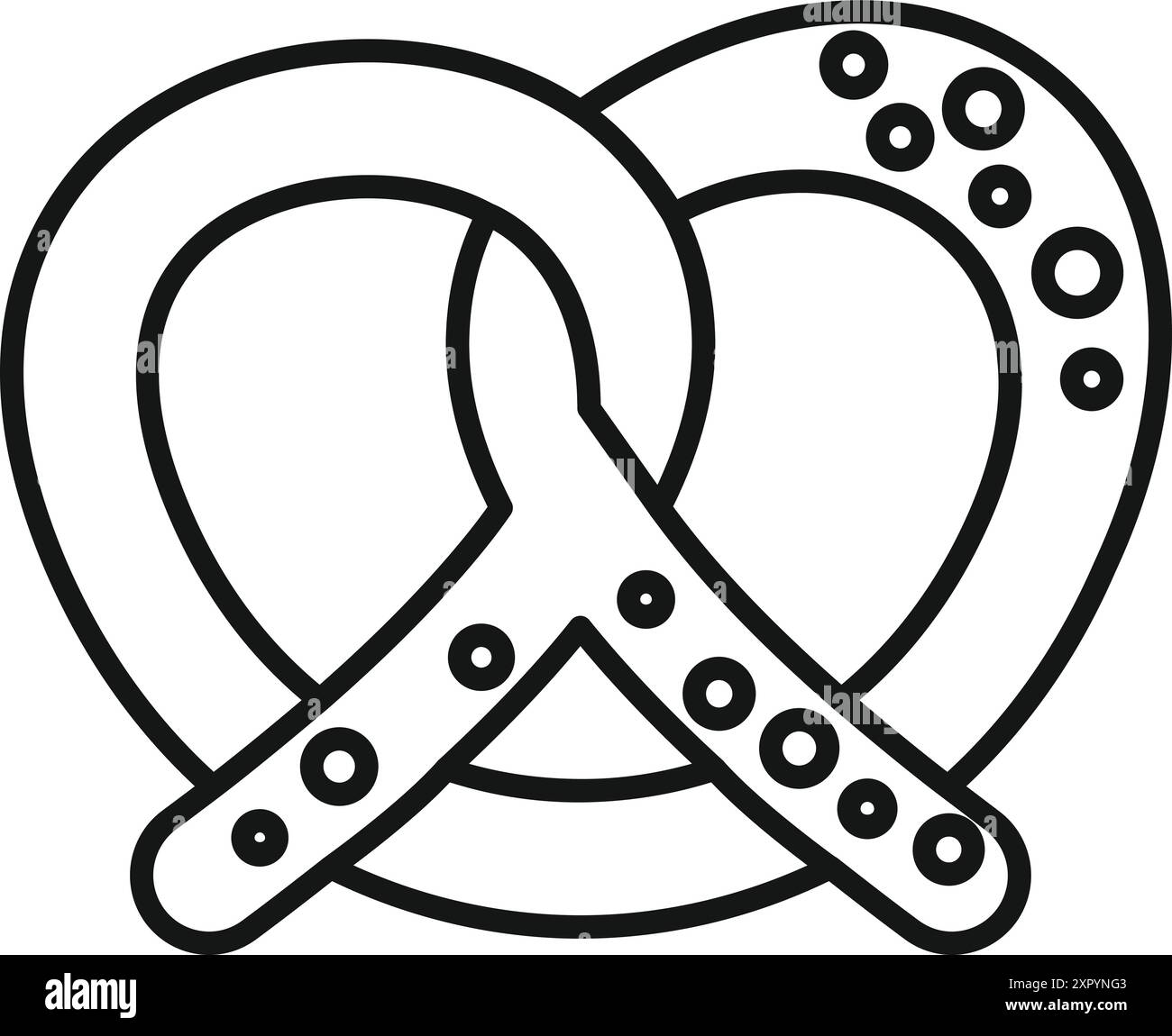 Bretzel fraîchement cuit avec des cristaux de sel, une collation allemande traditionnelle Illustration de Vecteur