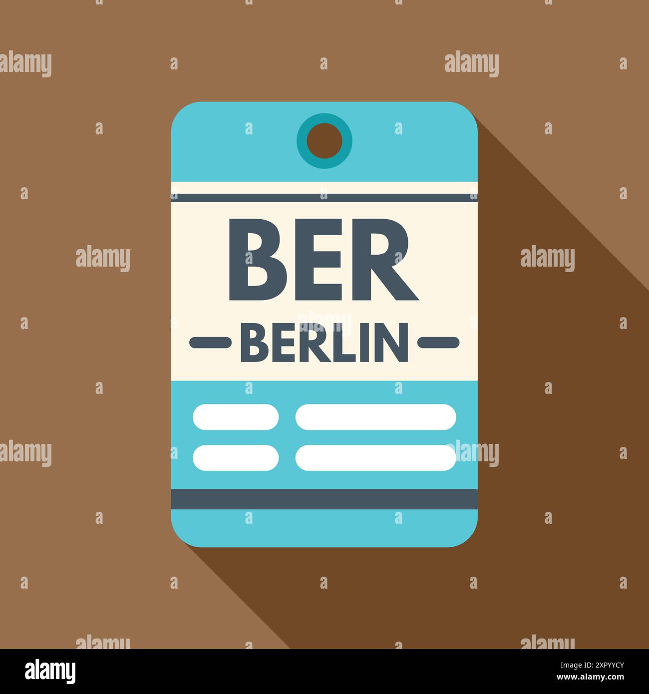 Étiquette de bagage avec le code d'aéroport de berlin, allemagne, symbolisant le tourisme et les voyages internationaux Illustration de Vecteur