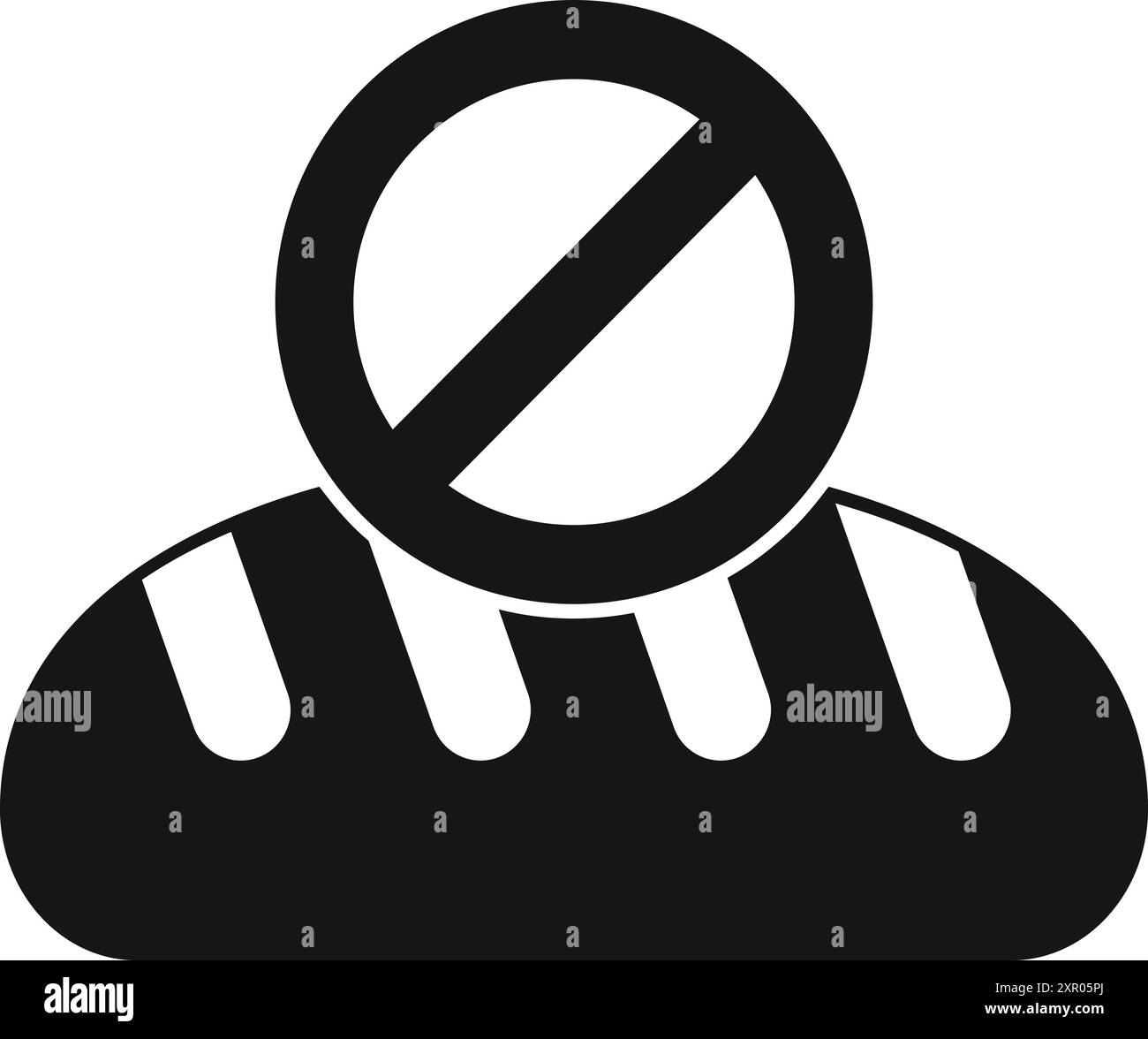 Cette icône représente le concept d'intolérance au gluten et de maladie cœliaque, montrant l'importance des restrictions alimentaires Illustration de Vecteur