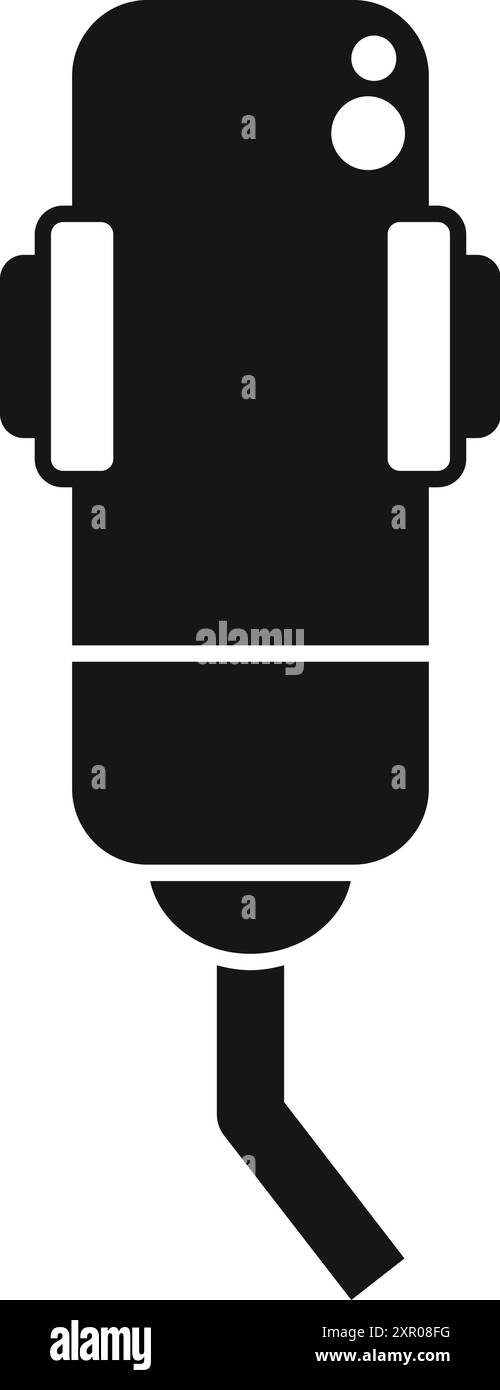Icône d'un smartphone utilisé comme lecteur de codes-barres, idéal pour les conceptions liées à la vente au détail et à la technologie Illustration de Vecteur