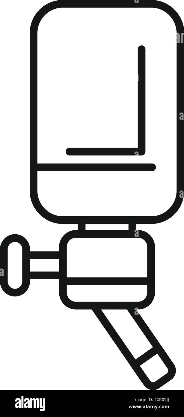 Icône de ligne simple d'un goutte-à-goutte médical, symbolisant la thérapie intraveineuse et les soins de santé Illustration de Vecteur