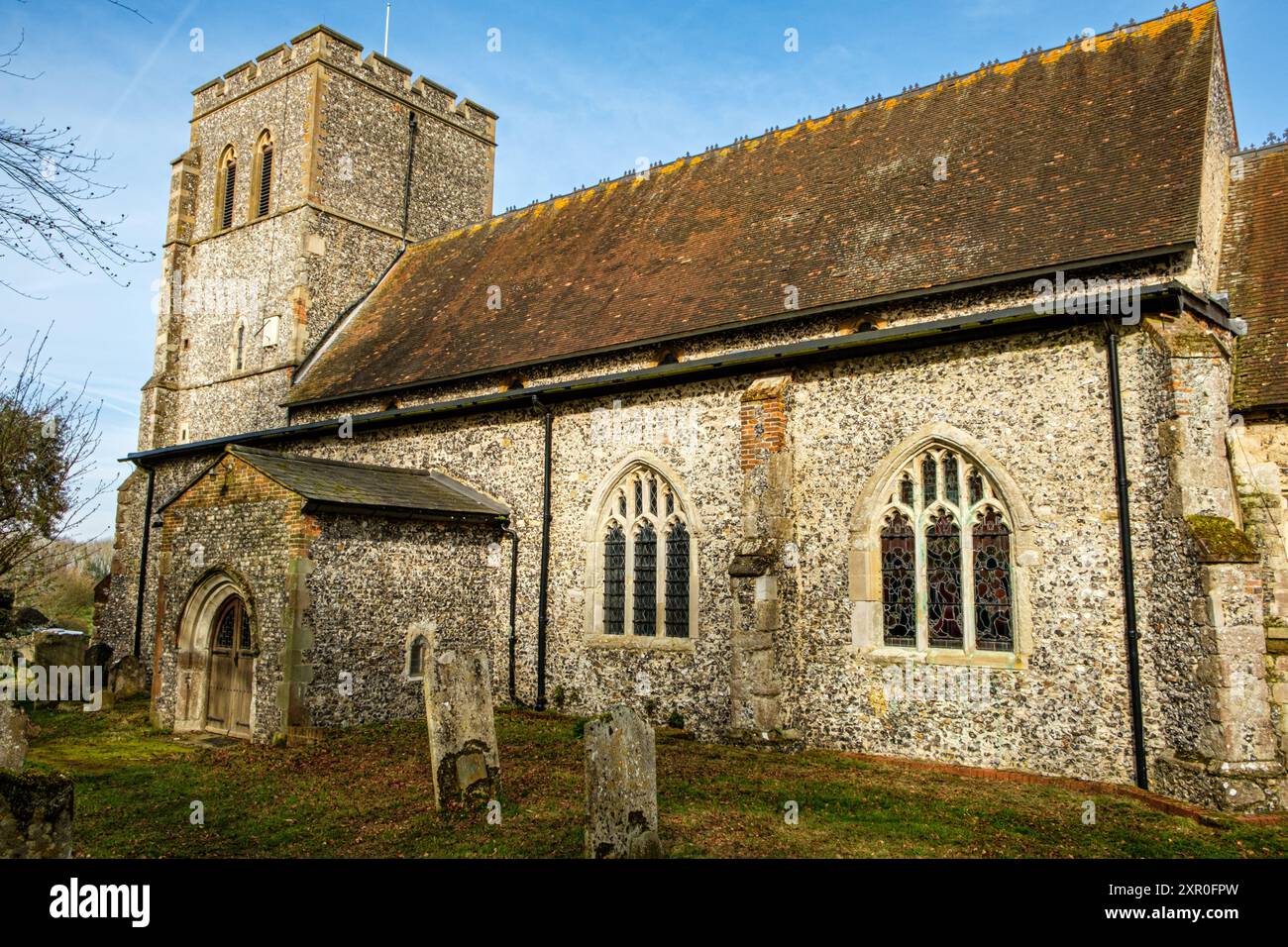 Église Saint-Jean-Baptiste, Wrotham Road, Meopham, Kent Banque D'Images