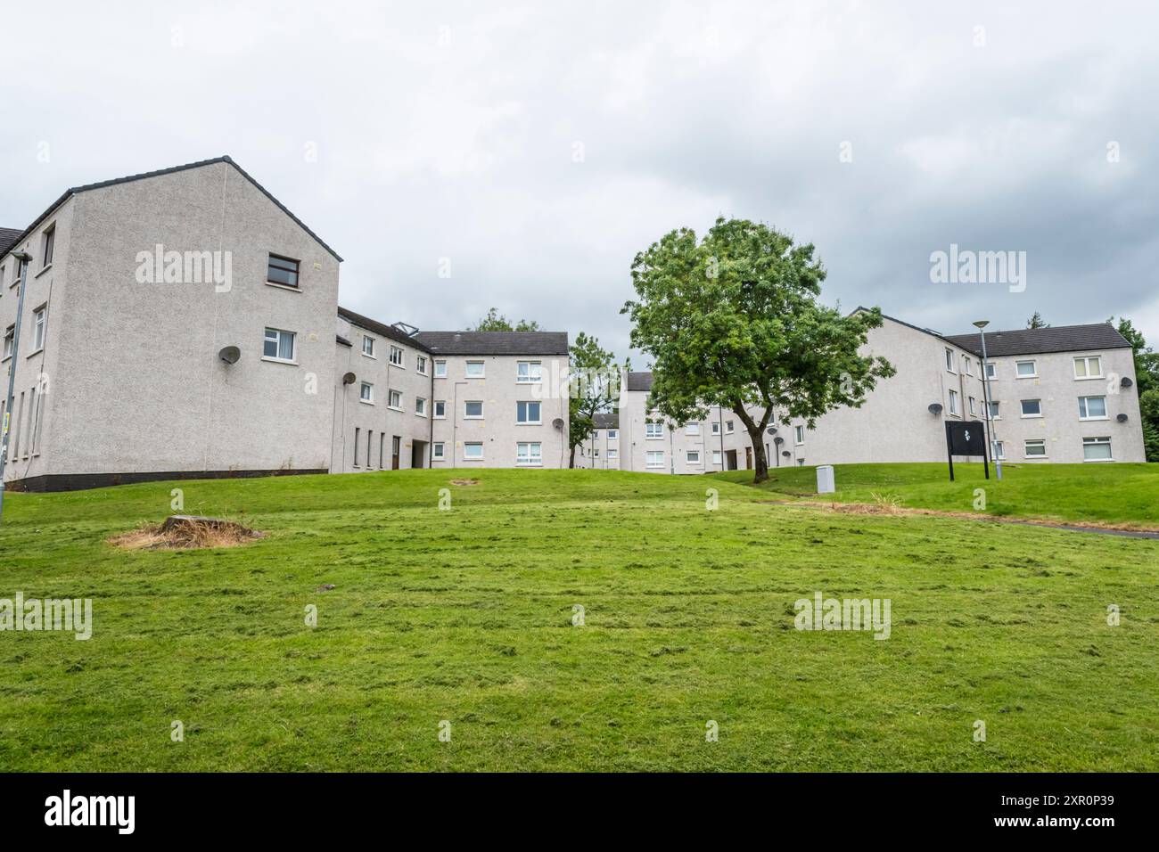 Logement des années 1960 à Kyle Road dans la région de Kildrum de Cumbernauld New Town dans le North Lanarkshire, Écosse. Banque D'Images