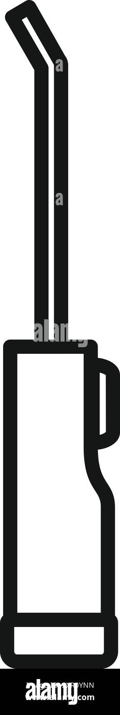 Icône de ligne d'un aspirateur avec long tube, un appareil utile pour garder votre maison propre Illustration de Vecteur