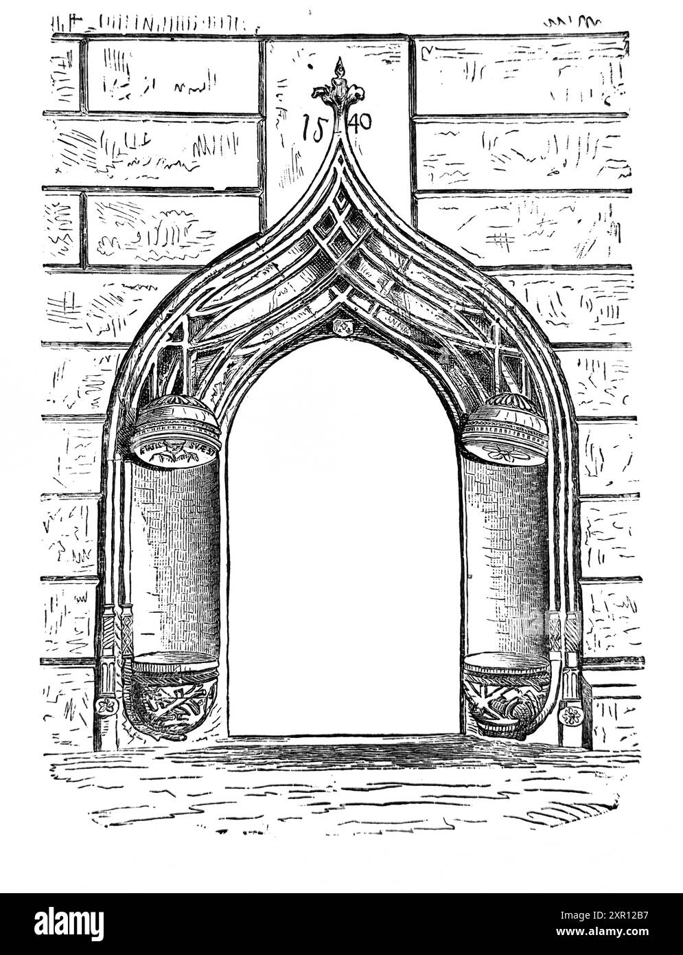 Illustration de Katharinenportal dans la cour de la maison de Luther Lutherstadt Wittenberg Allemagne la porte était un cadeau d'anniversaire pour Martin Luther Banque D'Images