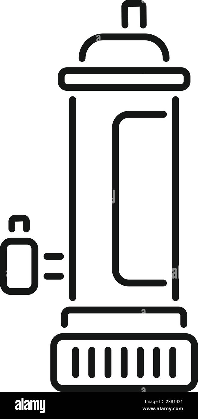 Simple recharge de peinture en aérosol avec concept d'icône de ligne plus mince Illustration de Vecteur