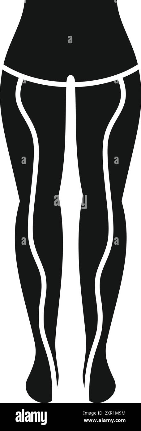 Femme debout montrant des varices sur ses jambes icône dans un style simple isolé sur fond blanc Illustration de Vecteur