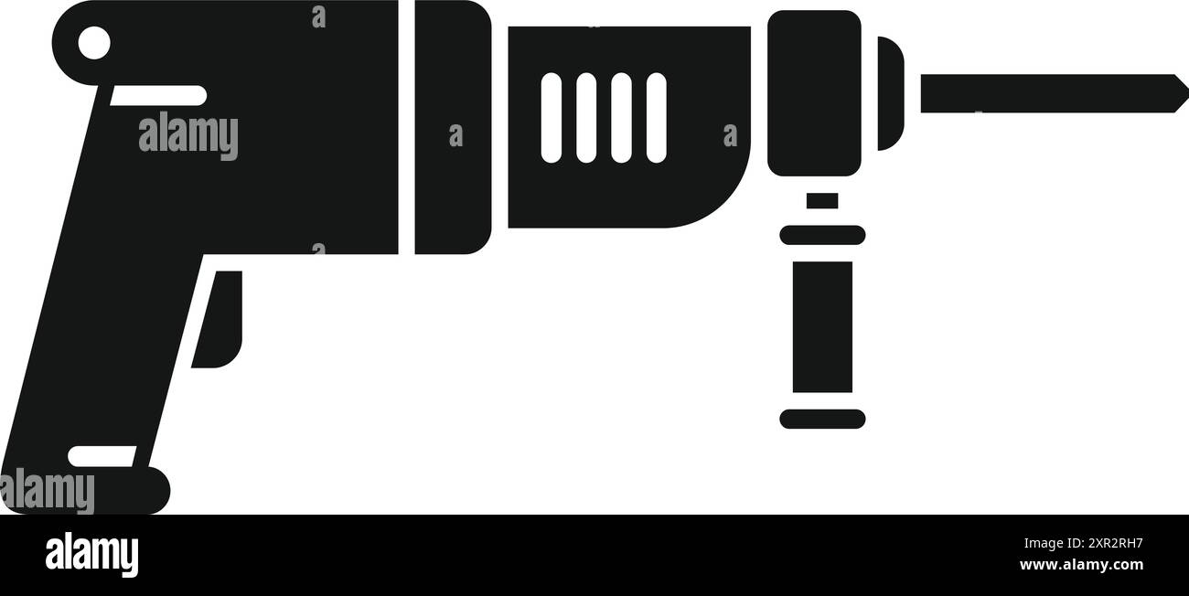 Outil puissant utilisé pour les travaux de démolition ou de construction sur un chantier de construction Illustration de Vecteur