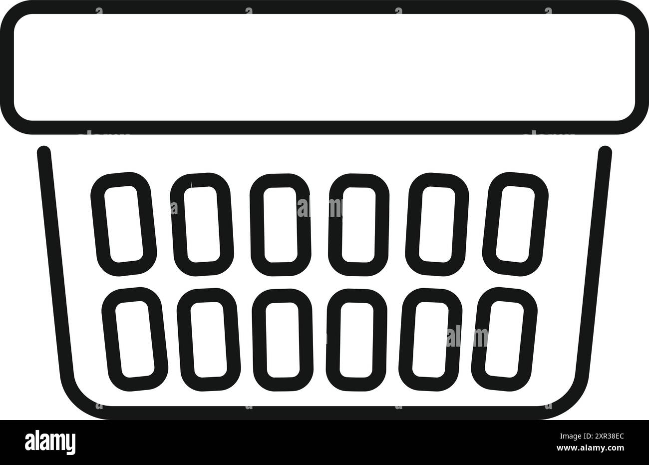 Simple icône noire et blanche d'un panier à linge pour les vêtements propres ou sales Illustration de Vecteur