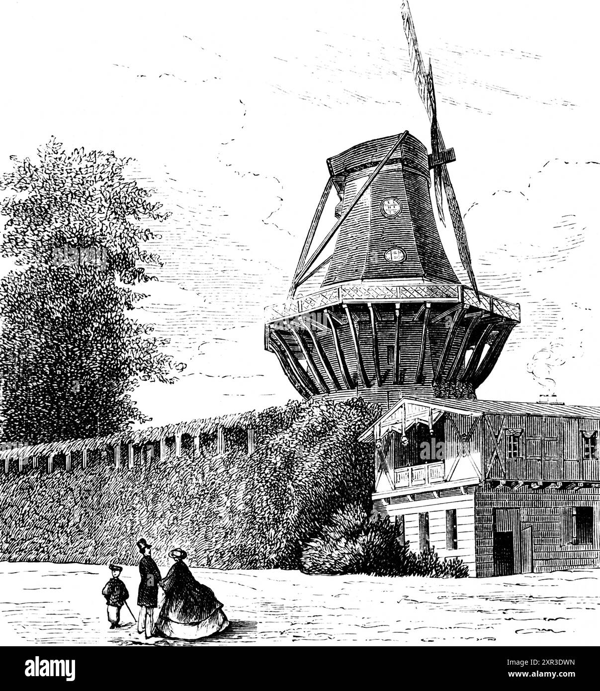 Le roi soldat Frédéric-Guillaume Ier de Prusse avait le moulin construit en 1737 au parc et jardin de Sanssouci, Potsdam, Prusse, illustration historique 1880 Banque D'Images Le roi soldat Frédéric-Guillaume Ier de Prusse avait le moulin construit en 1737 au parc et jardin de Sanssouci, Potsdam, Prusse, illustration historique 1880 Banque D'Images