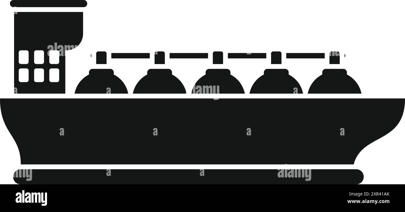 Un grand navire transporteur de gaz transporte du gaz naturel à travers l'océan Illustration de Vecteur