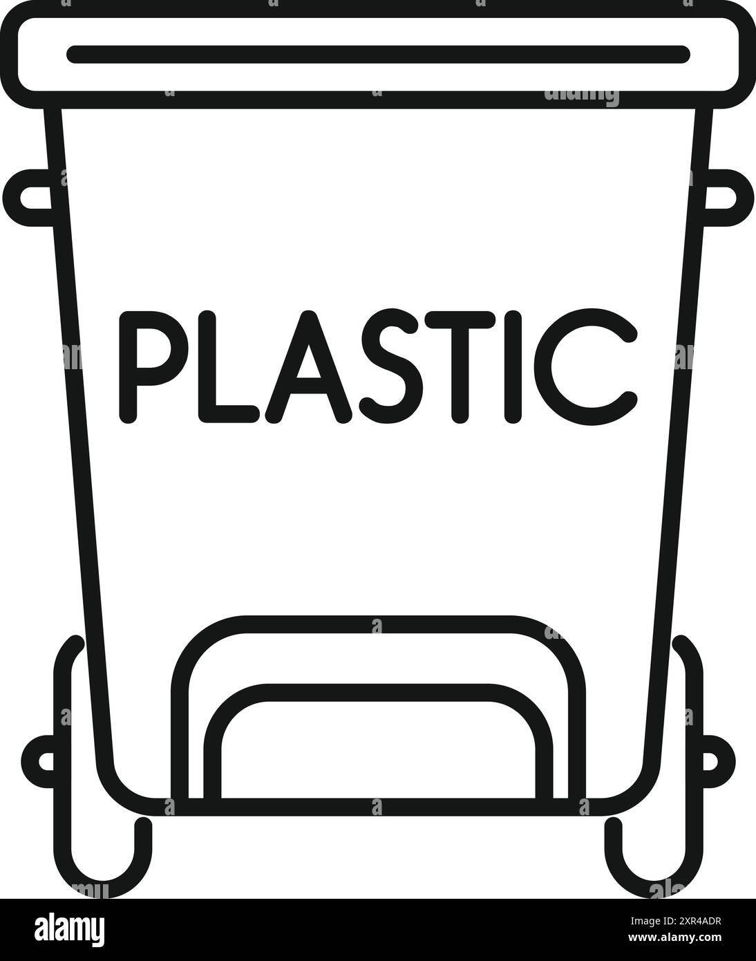 Dessin au trait d’un conteneur à ordures pour trier le plastique, promouvoir la sensibilisation à l’environnement et la gestion responsable des déchets Illustration de Vecteur