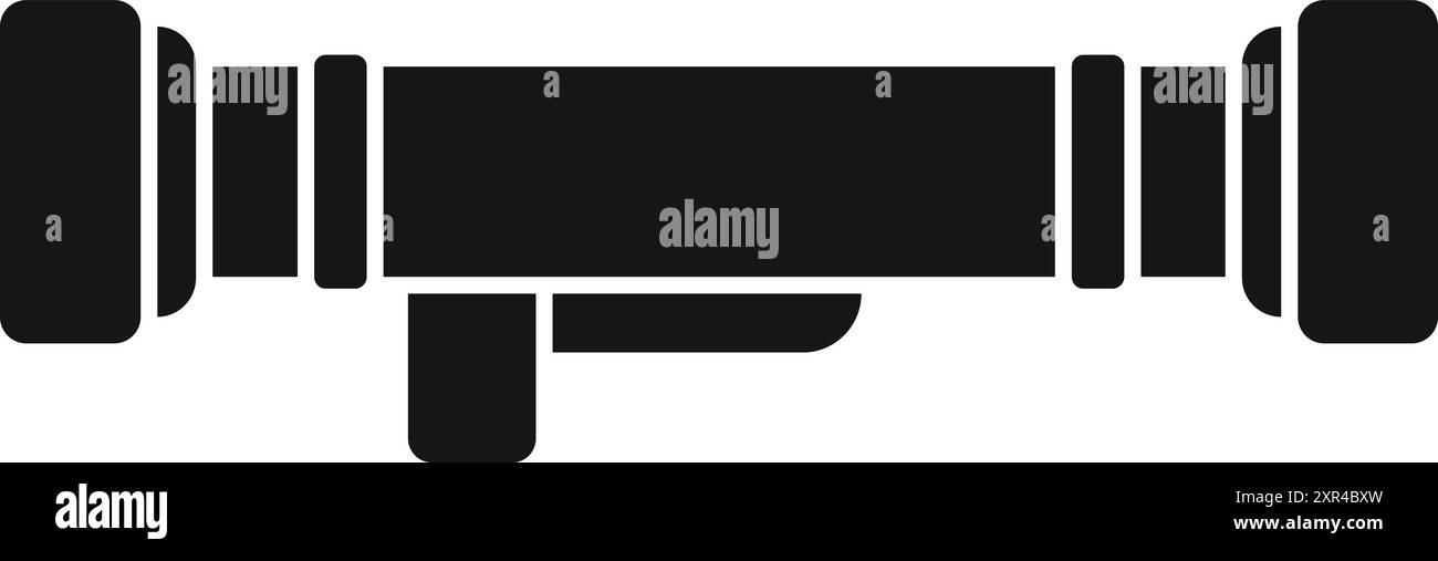 Icône de silhouette noire d'un bazooka, une arme antichar portable utilisée par les fantassins Illustration de Vecteur