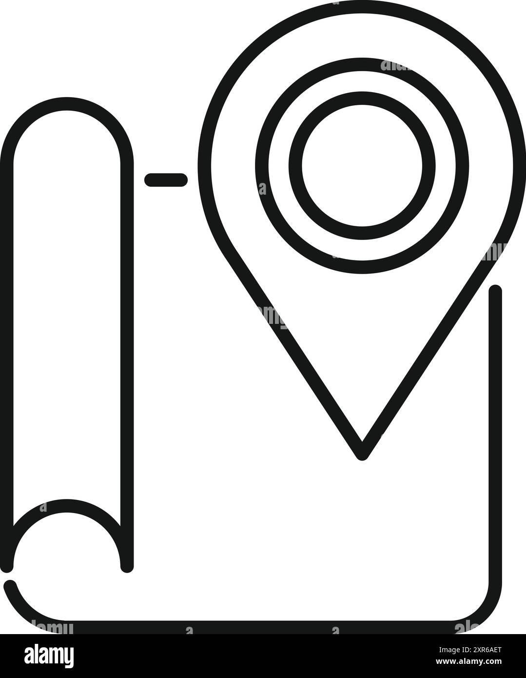 L'épingle de localisation est déposée sur une carte numérique, indiquant un point d'intérêt pour la navigation Illustration de Vecteur