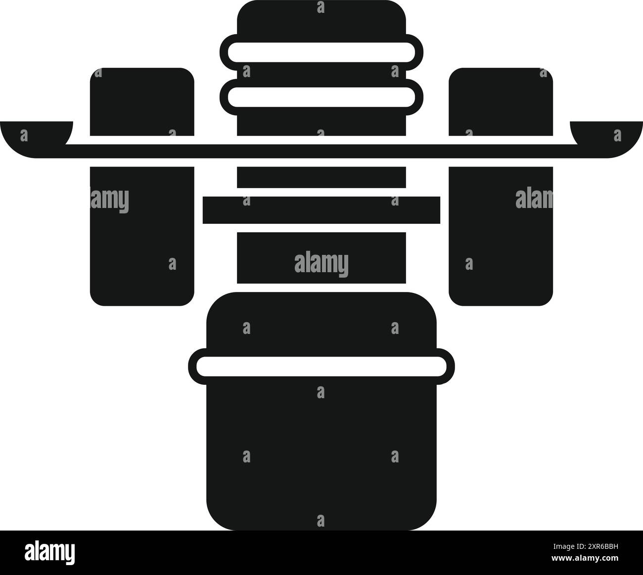 Station spatiale orbitant autour de l'icône de la terre, style simple Illustration de Vecteur