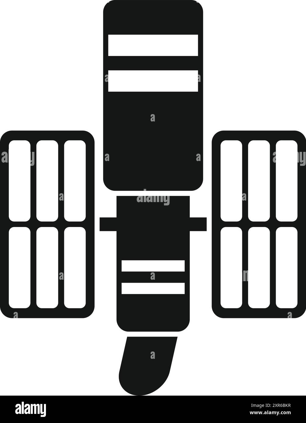 La station spatiale est en orbite autour de la Terre, ses panneaux solaires étendus pour capter l'énergie du soleil Illustration de Vecteur